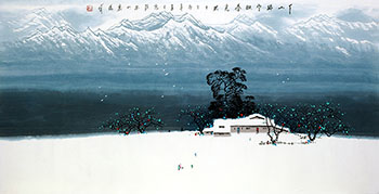 Chinese Snow Painting,68cm x 136cm,1095107-x