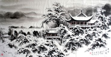 Chinese Snow Painting,69cm x 138cm,1165002-x