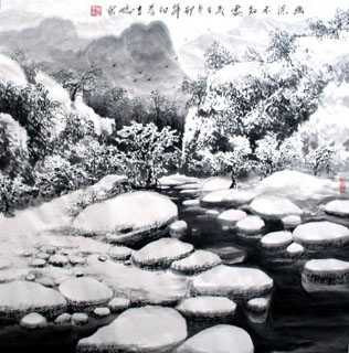 Chinese Snow Painting,66cm x 66cm,1165003-x
