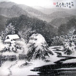 Chinese Snow Painting,66cm x 66cm,1165005-x