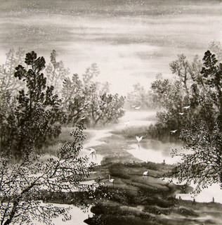 Chinese Snow Painting,66cm x 66cm,1168004-x