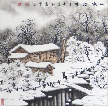 Chinese Snow Painting,68cm x 68cm,wyg11084007-x