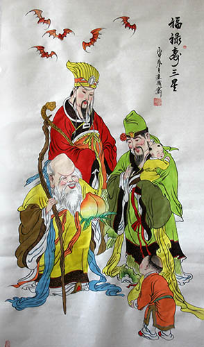 The Five Gods of Fortune,69cm x 138cm(27〃 x 54〃),ds31165011-z