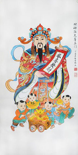 the Three Gods of Fu Lu Shou,68cm x 136cm(27〃 x 54〃),2747003-z