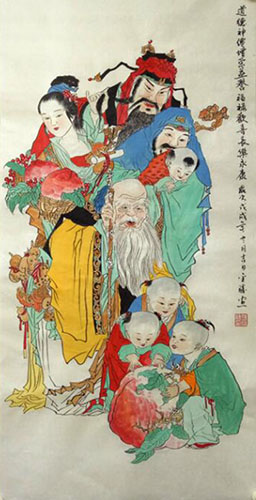 the Three Gods of Fu Lu Shou,68cm x 136cm(27〃 x 54〃),2747004-z