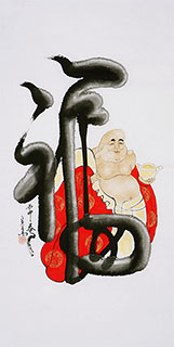 Chinese the Three Gods of Fu Lu Shou Painting,68cm x 136cm,3380003-x