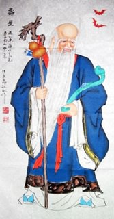 Chinese the Three Gods of Fu Lu Shou Painting,50cm x 100cm,3519043-x