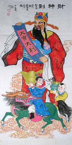 the Three Gods of Fu Lu Shou,69cm x 138cm(27〃 x 54〃),3519081-z
