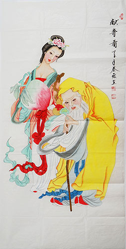 the Three Gods of Fu Lu Shou,68cm x 136cm(27〃 x 54〃),3527003-z