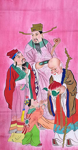 the Three Gods of Fu Lu Shou,68cm x 136cm(27〃 x 54〃),3539001-z