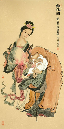 the Three Gods of Fu Lu Shou,68cm x 136cm(27〃 x 54〃),3545003-z
