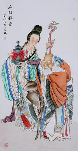 the Three Gods of Fu Lu Shou,68cm x 136cm(27〃 x 54〃),3545006-z