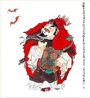 Chinese the Three Gods of Fu Lu Shou Painting,97cm x 90cm,3729005-x