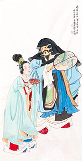Chinese the Three Gods of Fu Lu Shou Painting,69cm x 138cm,3729008-x