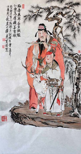 the Three Gods of Fu Lu Shou,50cm x 100cm(19〃 x 39〃),3776010-z