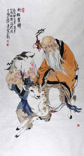 the Three Gods of Fu Lu Shou,69cm x 46cm(27〃 x 18〃),3776012-z