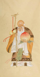 Chinese the Three Gods of Fu Lu Shou Painting,50cm x 100cm,3809041-x