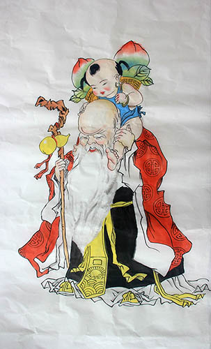 the Three Gods of Fu Lu Shou,69cm x 138cm(27〃 x 54〃),ds31165009-z