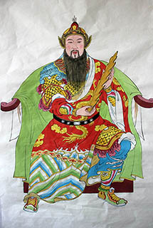 Chinese the Three Gods of Fu Lu Shou Painting,69cm x 138cm,ds31165018-x