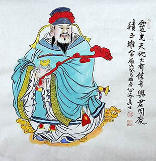 Chinese the Three Gods of Fu Lu Shou Painting,66cm x 66cm,xhjs31118010-x