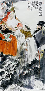Chinese the Three Gods of Fu Lu Shou Painting,50cm x 100cm,xhjs31118016-x