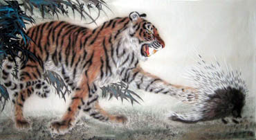Chinese Tiger Painting,97cm x 180cm,4514003-x