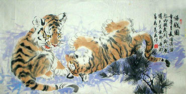 Chinese Tiger Painting,60cm x 115cm,4695115-x