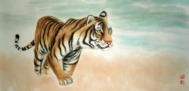 Chinese Tiger Painting,45cm x 92cm,4733026-x