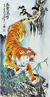 Chinese Tiger Painting,50cm x 100cm,xhjs41118013-x
