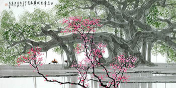 Chinese Trees Painting,68cm x 136cm,1095088-x