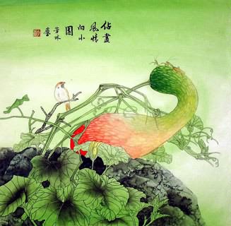 Chinese Vegetables Painting,66cm x 66cm,2417004-x