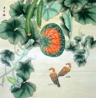 Chinese Vegetables Painting,66cm x 66cm,2607015-x