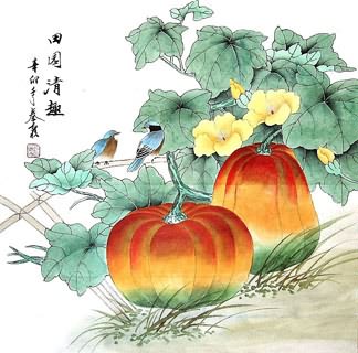 Chinese Vegetables Painting,69cm x 69cm,2703089-x