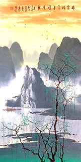 Chinese Village Countryside Painting,68cm x 136cm,1095017-x