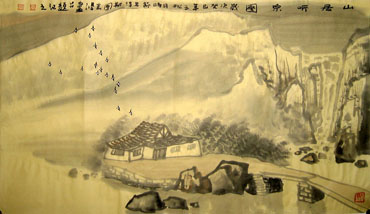 Chinese Village Countryside Painting,50cm x 80cm,1579003-x