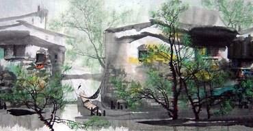 Chinese Water Township Painting,66cm x 136cm,1202007-x