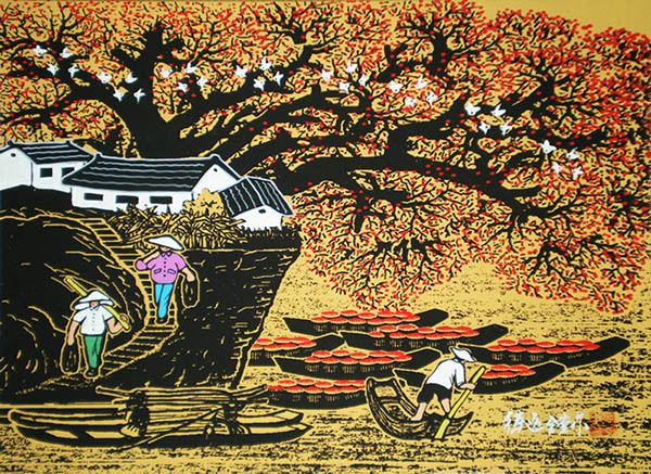 Peasant Watercolor Painting,36cm x 52cm(14〃 x 20〃),cqt7103006-z
