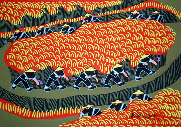 Peasant Watercolor Painting,36cm x 52cm(14〃 x 20〃),cqt7103020-z