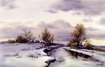 Scenery Watercolor Painting,50cm x 75cm,hl71112001-x