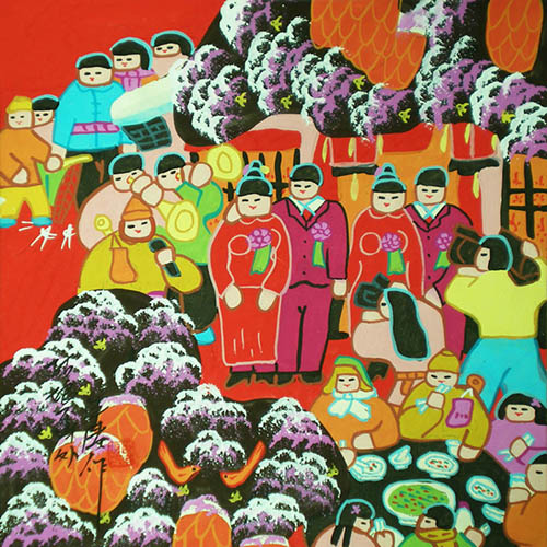 Peasant Watercolor Painting,25cm x 25cm(10〃 x 10〃),lft7104003-z