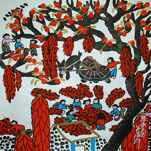 Peasant Watercolor Painting,25cm x 25cm(10〃 x 10〃),lft7104011-z