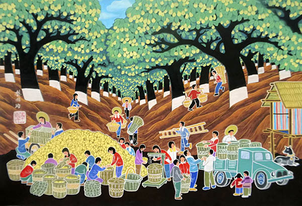 Peasant Watercolor Painting,53cm x 75cm(21〃 x 29〃),lkm7106004-z