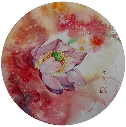 Flowers & Bird Watercolor Painting,30cm x 30cm(12〃 x 12〃),pz72109005-z