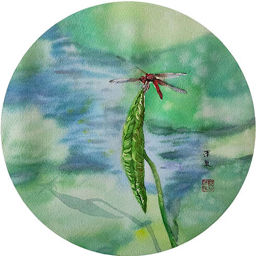 Flowers & Bird Watercolor Painting,30cm x 30cm(12〃 x 12〃),pz72109010-z
