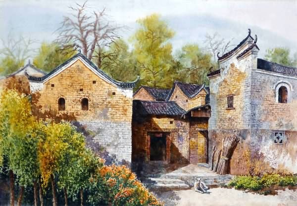 Scenery Watercolor Painting,55cm x 80cm(22〃 x 31〃),wcl71184002-z