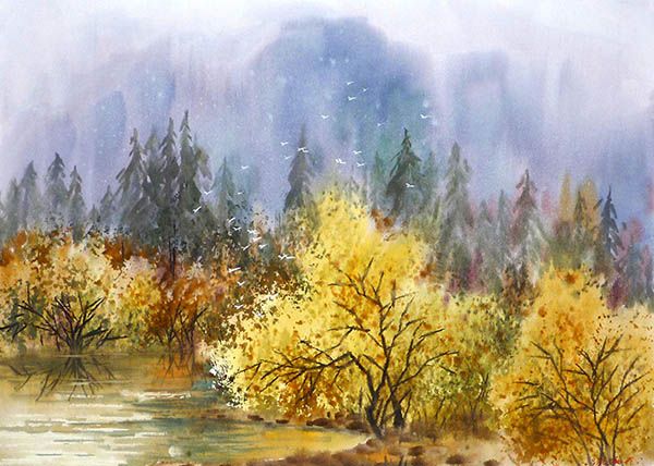 Scenery Watercolor Painting,36cm x 52cm(14〃 x 20〃),wcl71184019-z