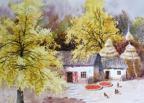Scenery Watercolor Painting,55cm x 40cm(22〃 x 16〃),wcl71184020-z