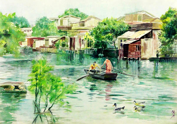 Scenery Watercolor Painting,55cm x 80cm(22〃 x 31〃),zdy71208005-z