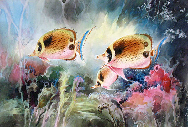Flowers & Bird Watercolor Painting,55cm x 80cm(22〃 x 31〃),zmk72207001-z