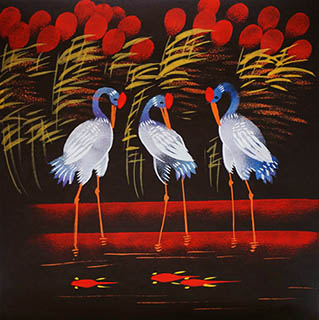 Flowers & Bird Watercolor Painting,25cm x 25cm,zqy7105028-x